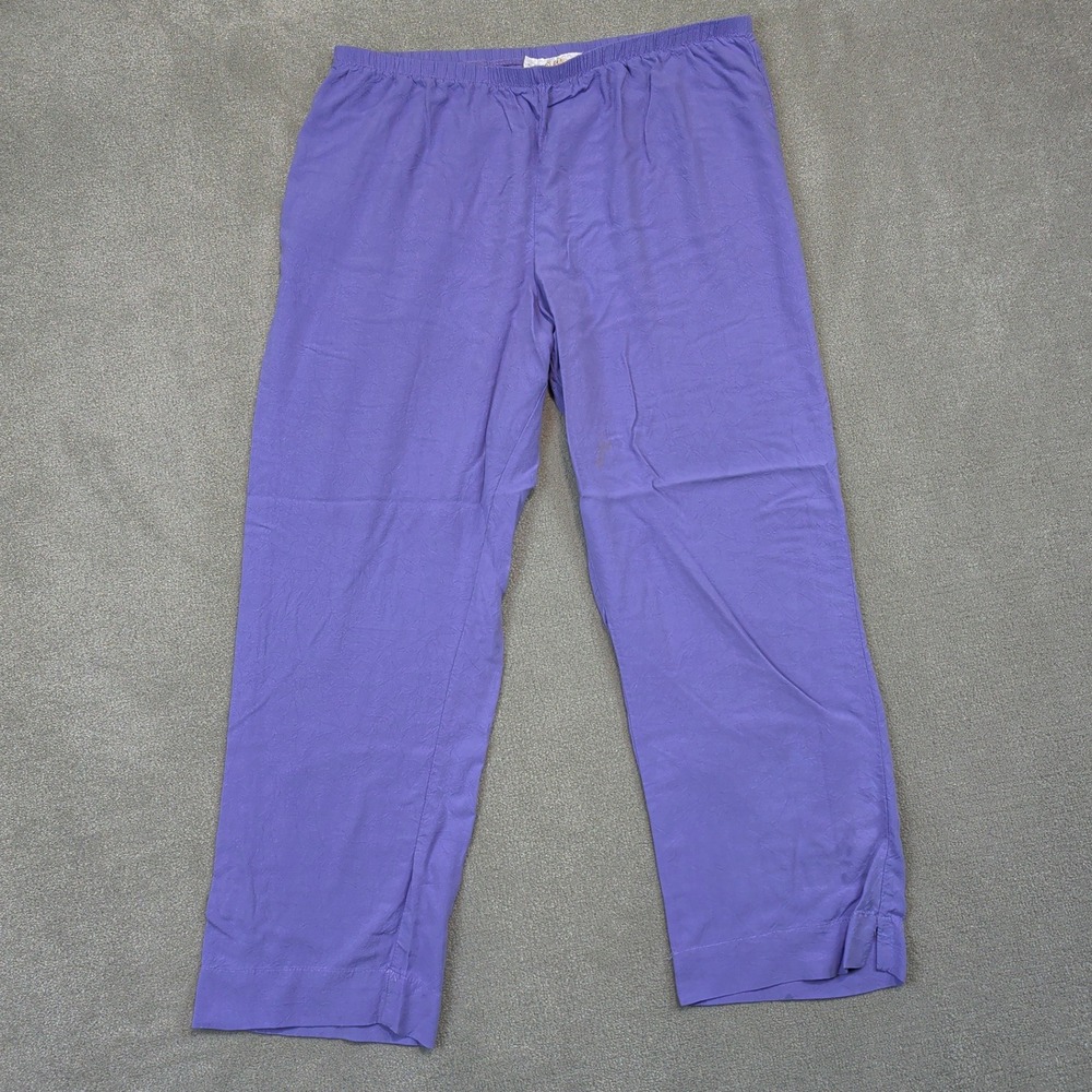 Jams World Pants Large Women Bright Violet Rayon Made in Hawaii Purple Vintage